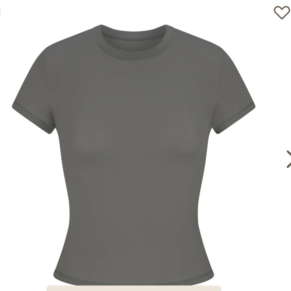 SKIMS Short Sleeve Crewneck Tee in Gray